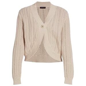 Saks Fifth Avenue COLLECTION Crochet Pointelle Bolero Cardigan small
